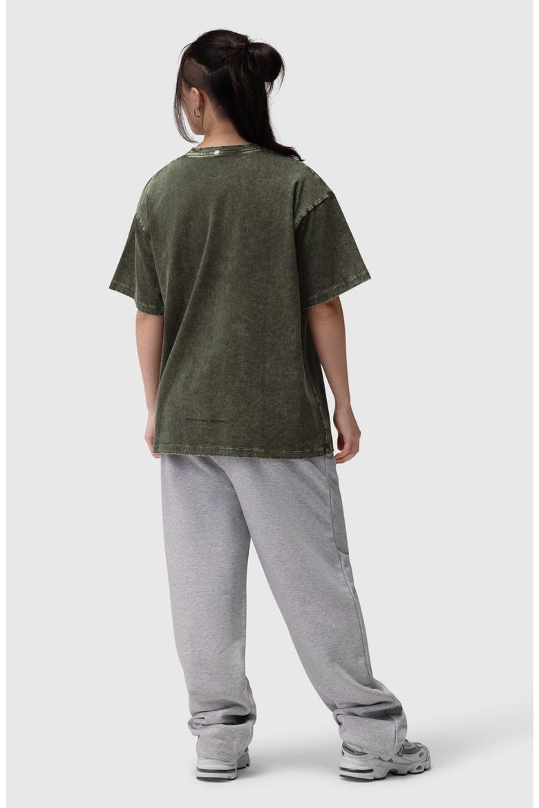 Distressed Relaxed Tee, Alternate, color, Olive