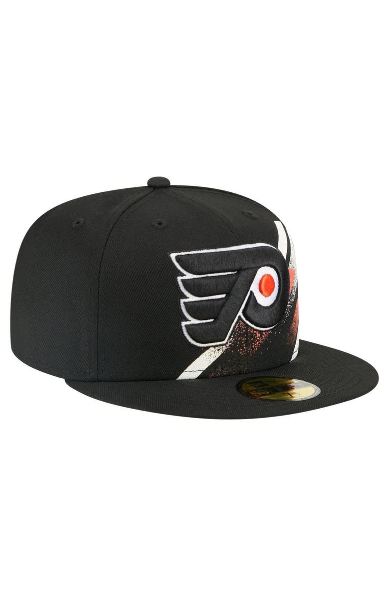 New Era Men's New Era Black Philadelphia Flyers Faded Lines 59FIFTY Fitted Hat, Alternate, color, Black