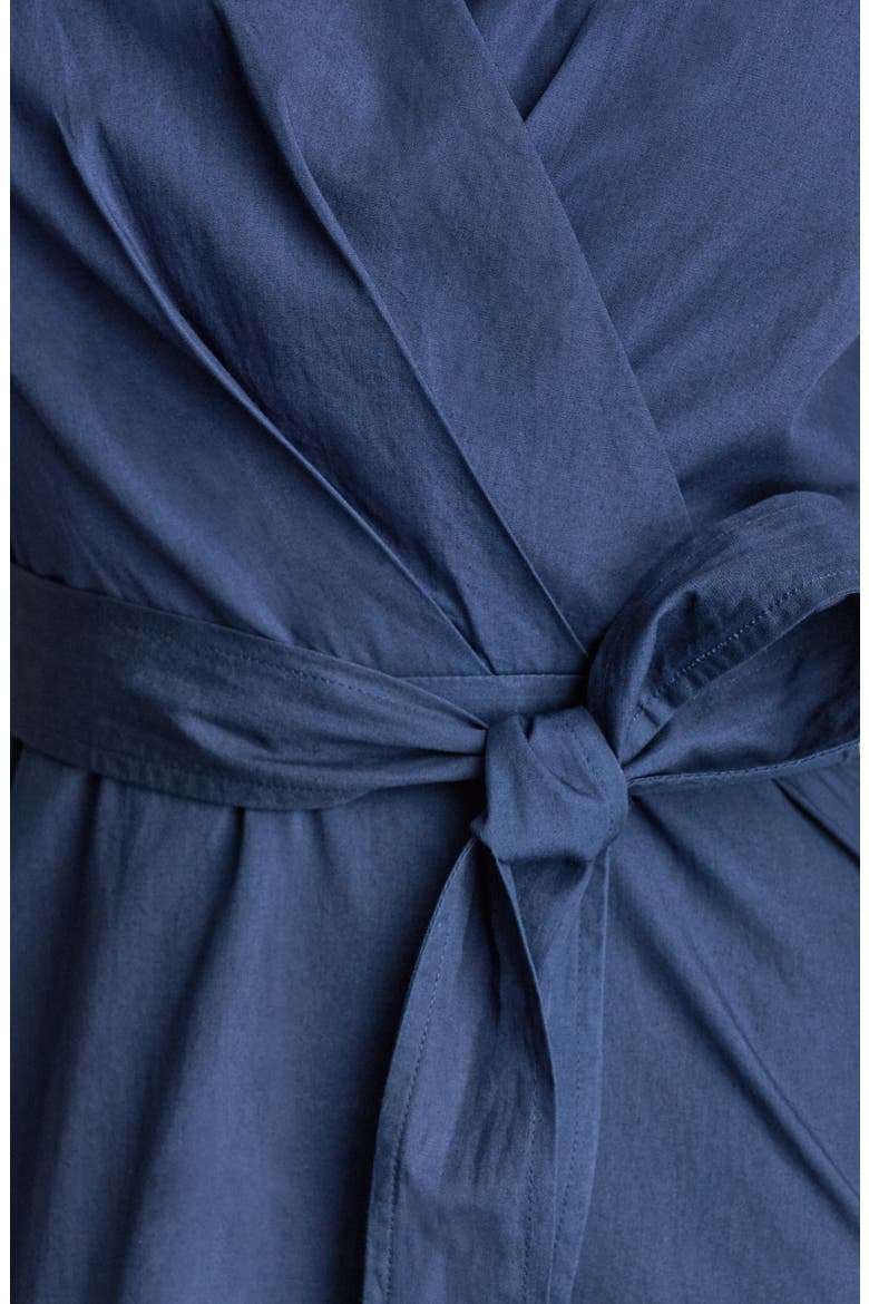 Lace Trim Faux Wrap Dress, Alternate, color, INDIGO