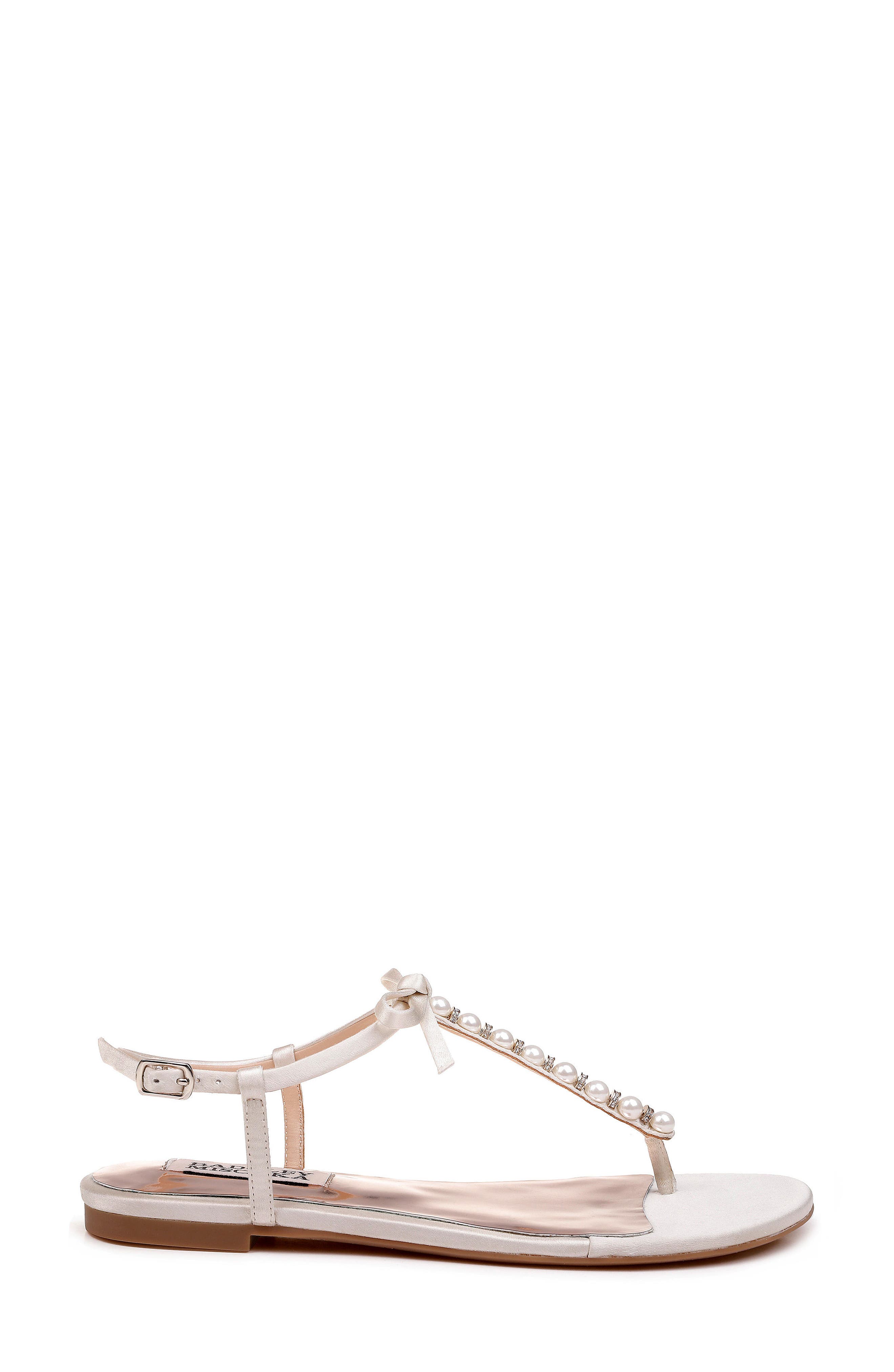 Badgley Mischka Honey Embellished Sandal, Alternate, color, IVORY SATIN