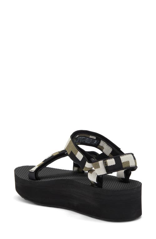 Teva Universal Platform Sandal In Retro Shapes Black