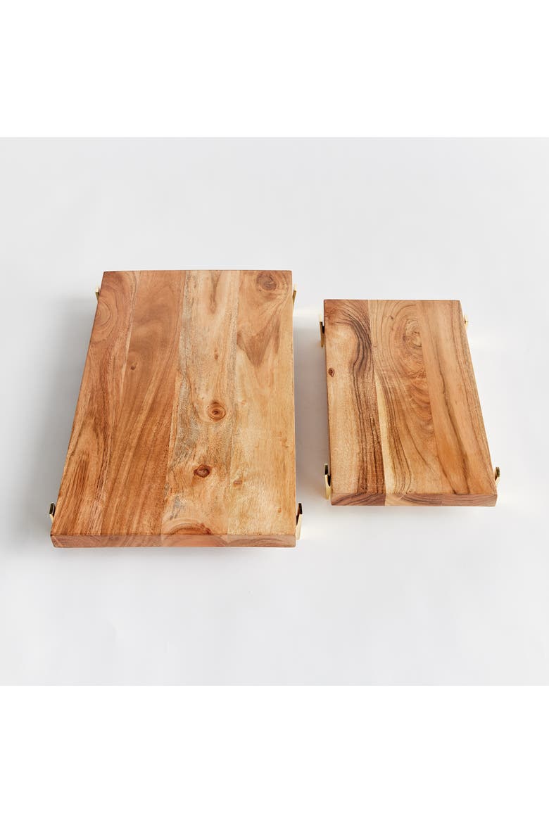 Cherie Stand Serving Boards Set of 2, Alternate, color, Brown