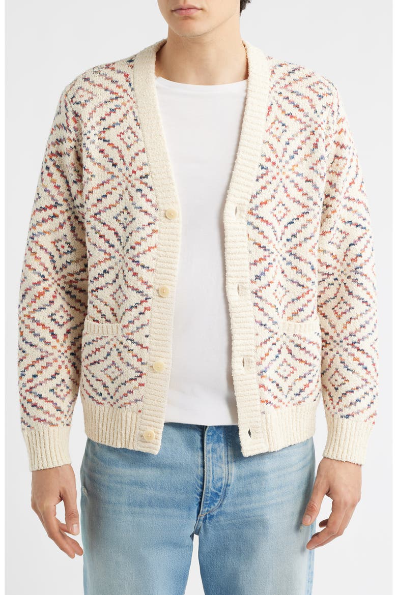 Mandala Pima Cotton Cardigan, Main, color, NATURAL