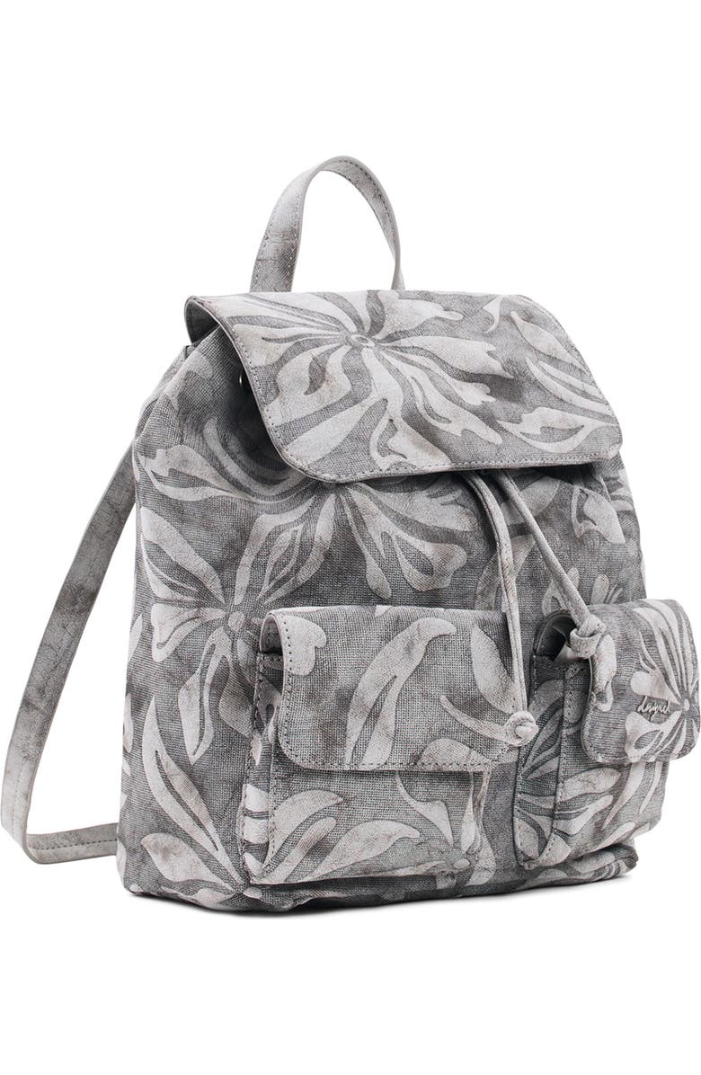 Desigual Mini Floral Backpack, Alternate, color, Obsidian