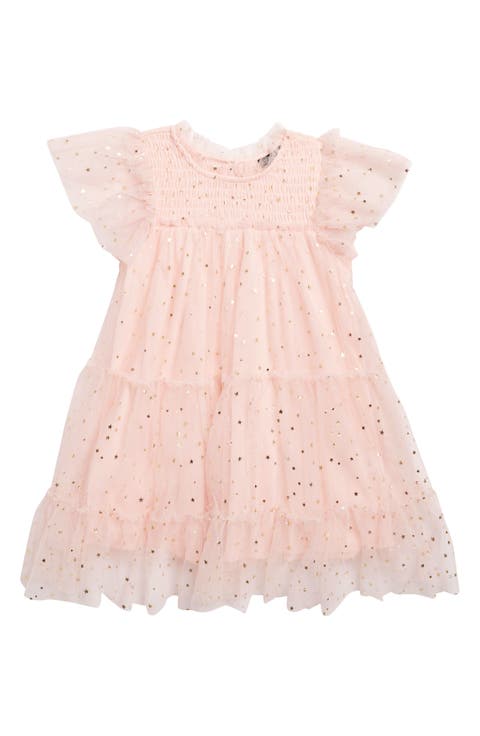 Kids' Foil Star Mesh Overlay Party Dress (Toddler, Little Kid & Big Kid)