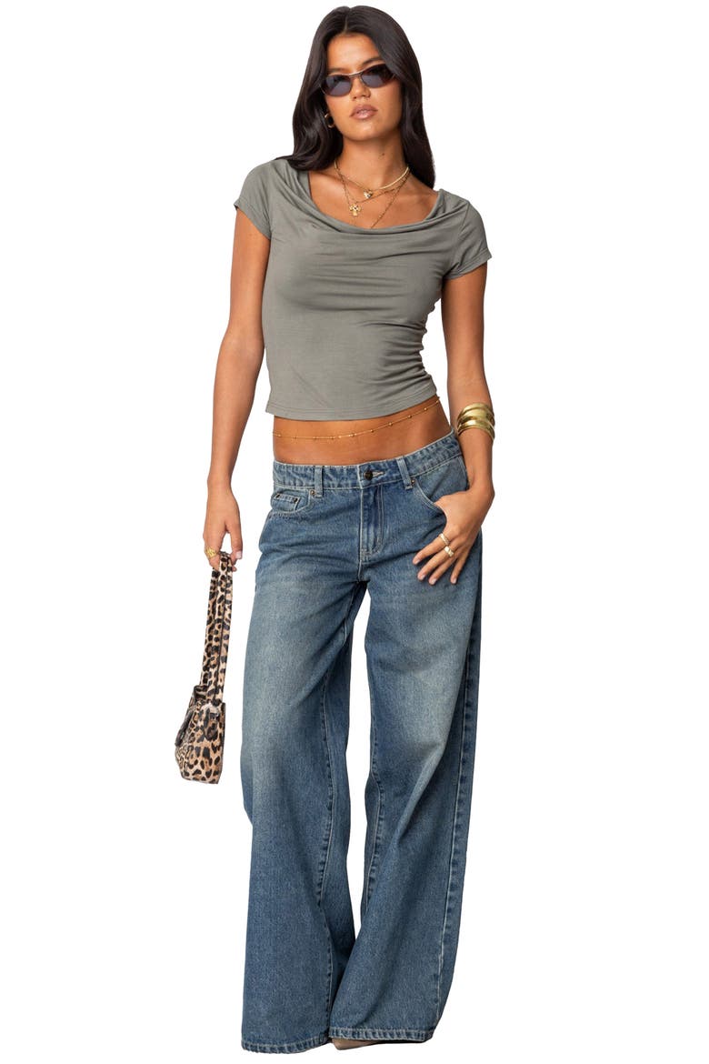 Javi Cowl Neck Top, Alternate, color, GRAY