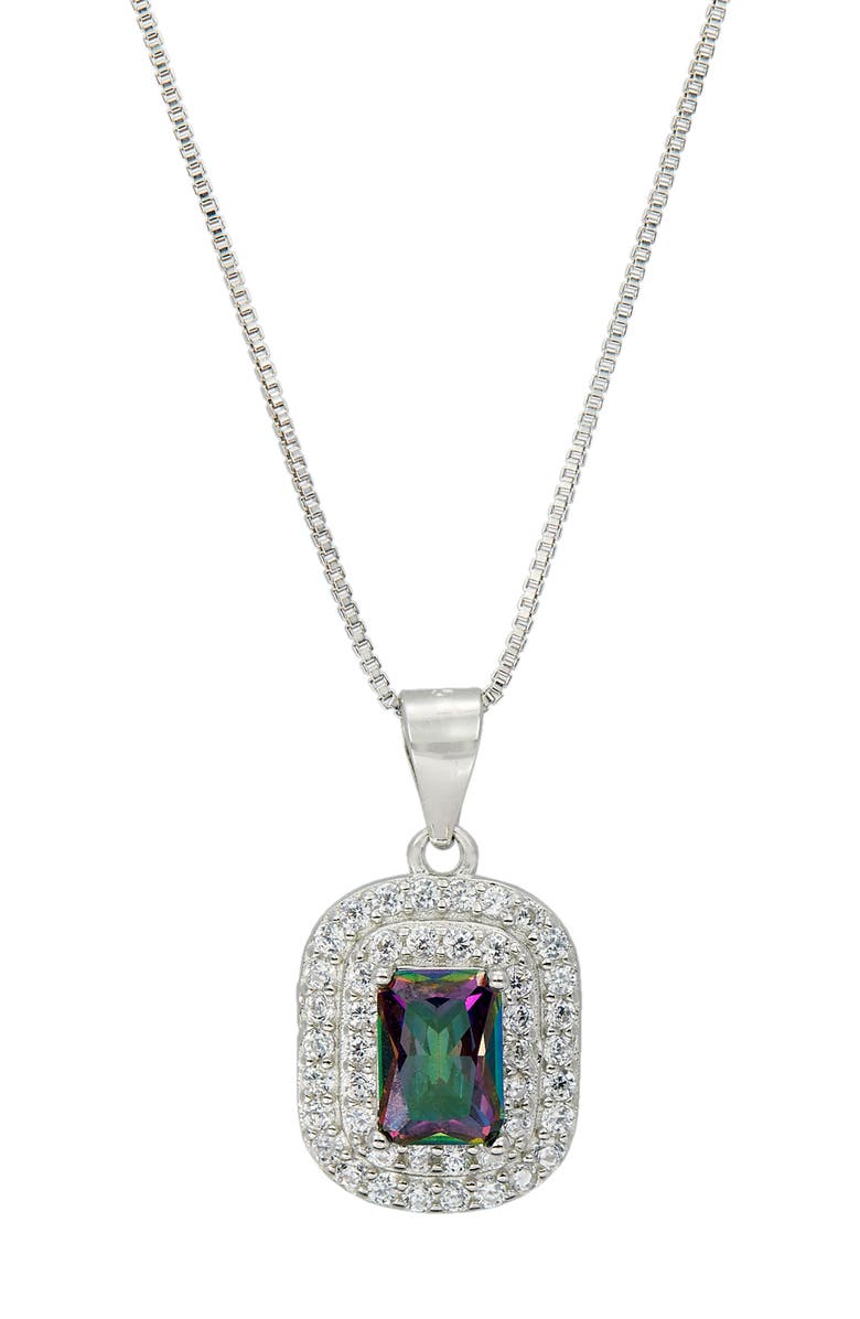SAVVY CIE JEWELS Mystic Quartz & CZ Pendant Necklace, Main, color, 