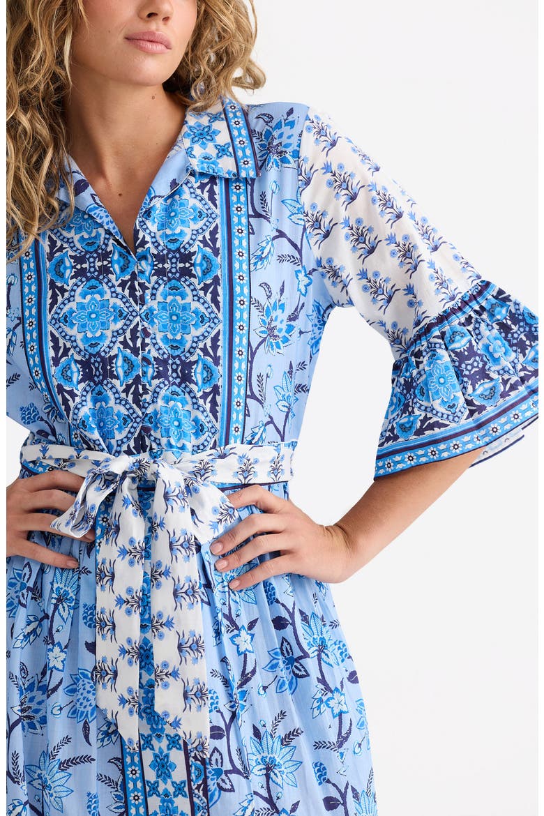 Jardin Mixed Print Cotton Midi Dress, Alternate, color, BLUEBERRY FIELDS