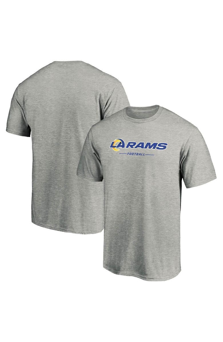 FANATICS Men's Fanatics Branded Heathered Gray Los Angeles Rams Team Lockup Logo T-Shirt, Main, color,