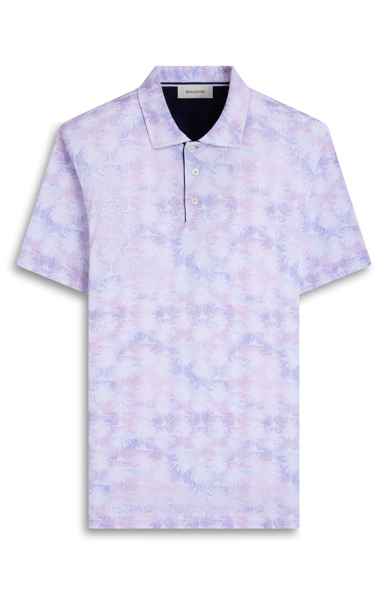 Bugatchi Hendrix Digital Palm Print Pima Cotton Polo, Alternate, color, Pink