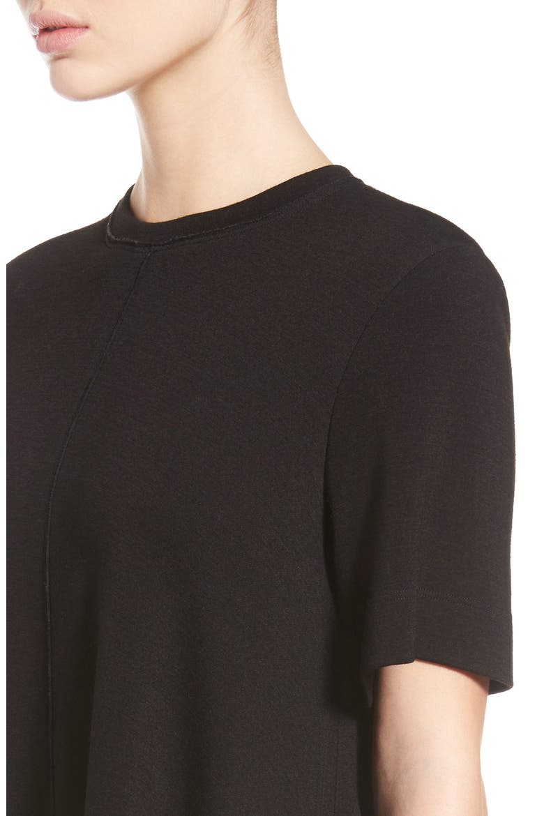 Flared Side Tie Jersey Dress, Alternate, color, BLACK