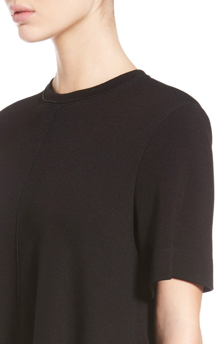 Proenza Schouler Flared Side Tie Jersey Dress, Alternate, color, Black