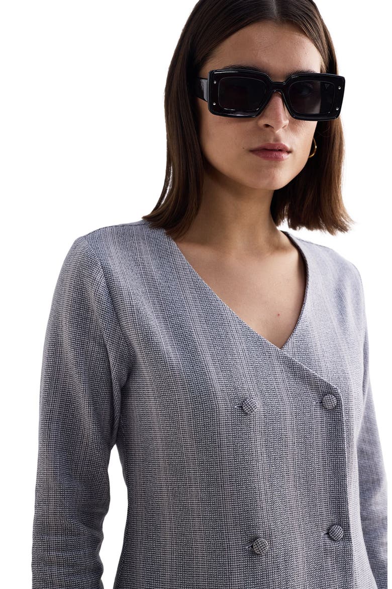 Fitted Cotton Tweed Jacket, Alternate, color, Steel Breeze