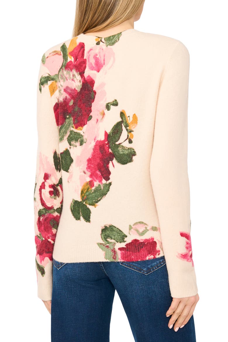 Floral Crewneck Sweater, Alternate, color, PINK TINT