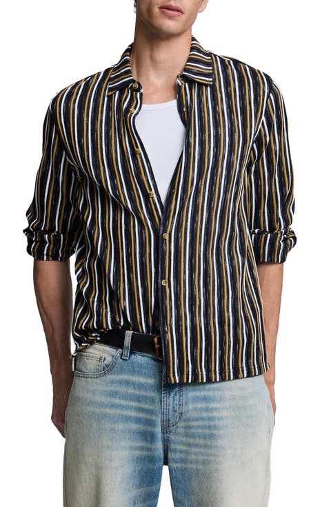 Striped Long Sleeve Button Up Shirt