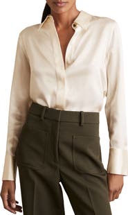 Reiss Ameira Silk Button-Up Shirt