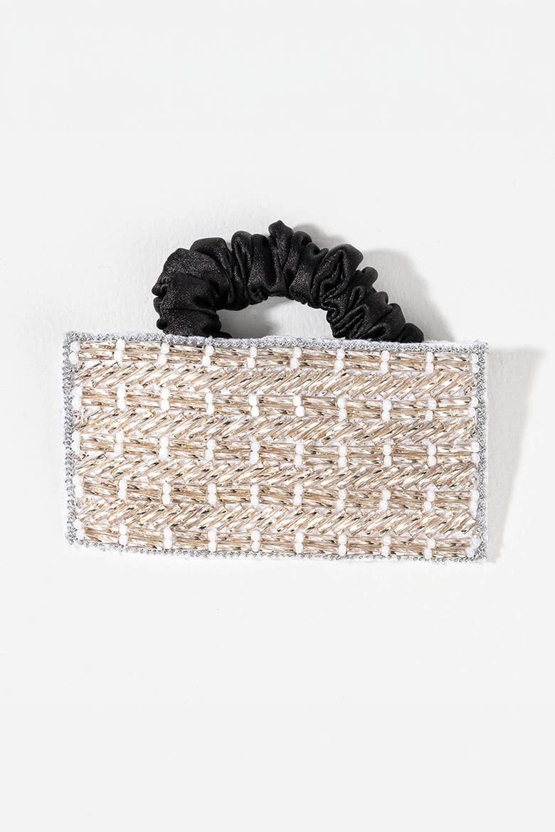 Embellished Ponytail Holder - Silver, Alternate, color, Silver
