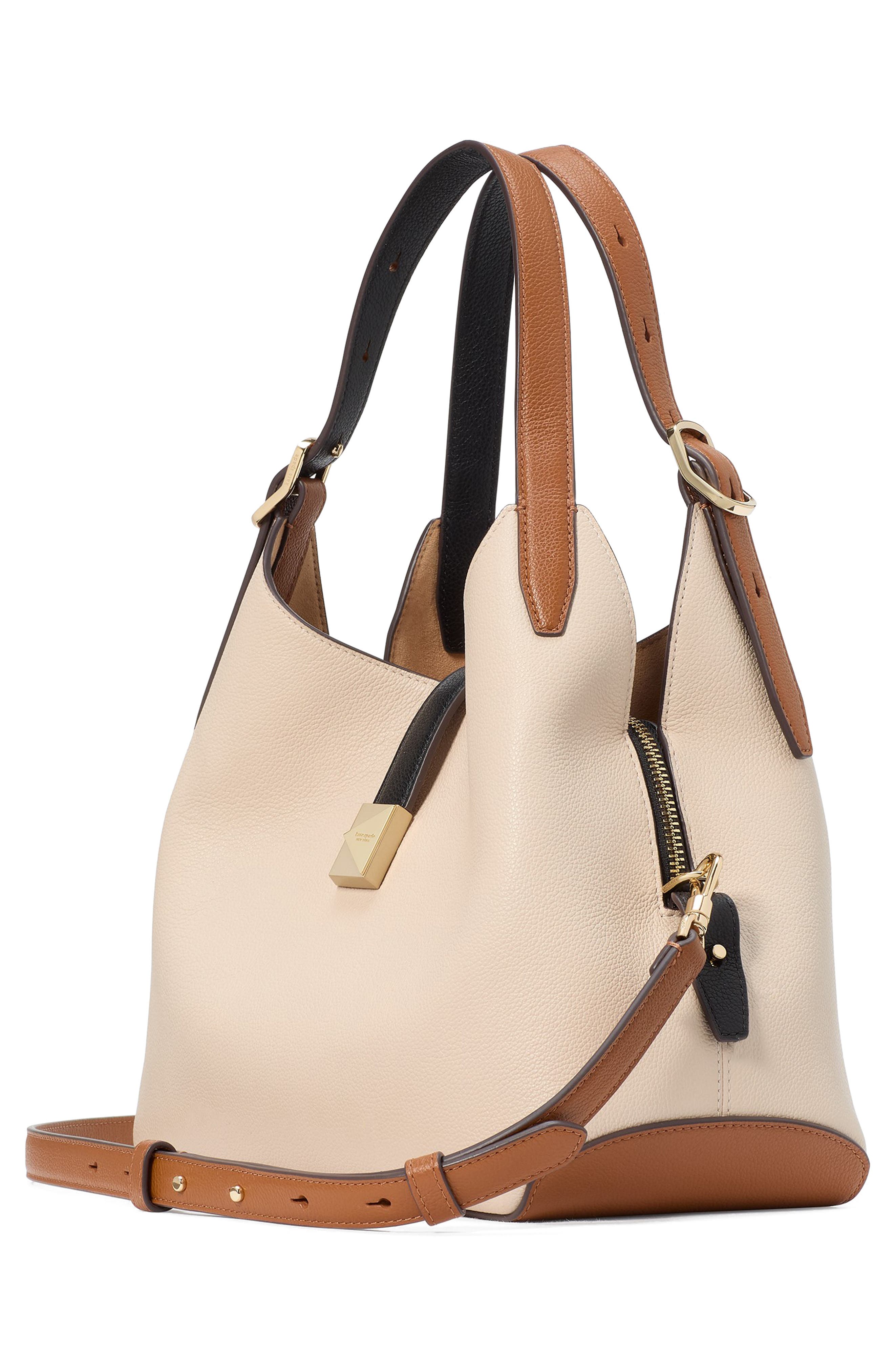 Kate Spade New York deco pebbled leather shoulder bag, Alternate, color, Milk Glass Multi