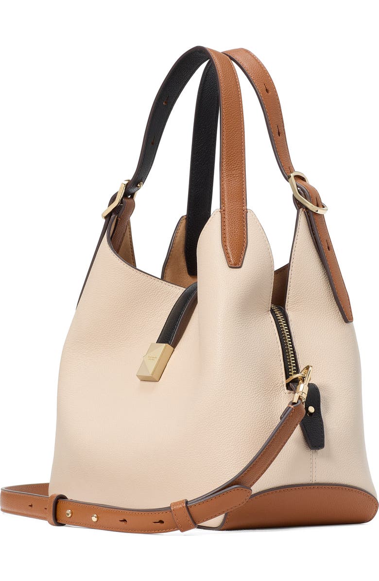 Kate Spade New York deco pebbled leather shoulder bag, Alternate, color, Milk Glass Multi