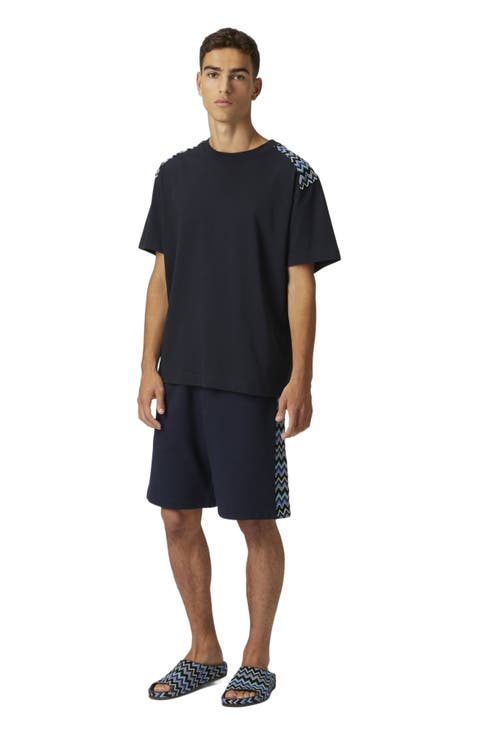 Cotton Shorts With Zigzag Insert