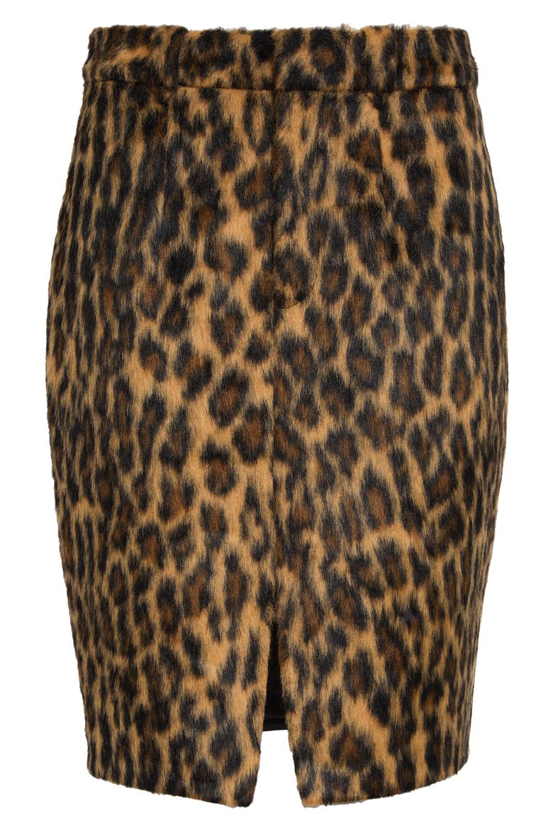 Noelle Faux Fur Pencil Skirt, Alternate, color, MULTI