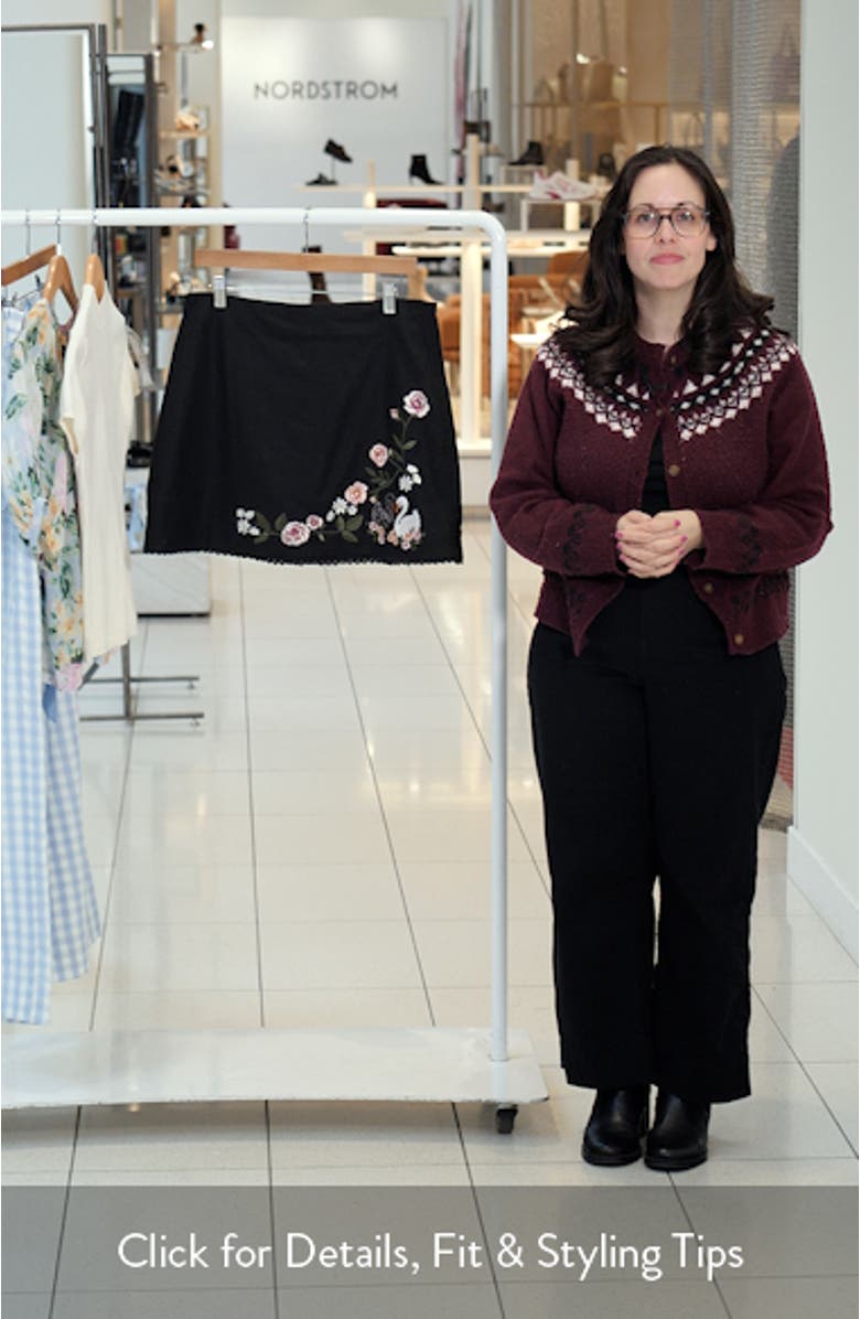 Floral Embroidered Miniskirt, sales video thumbnail