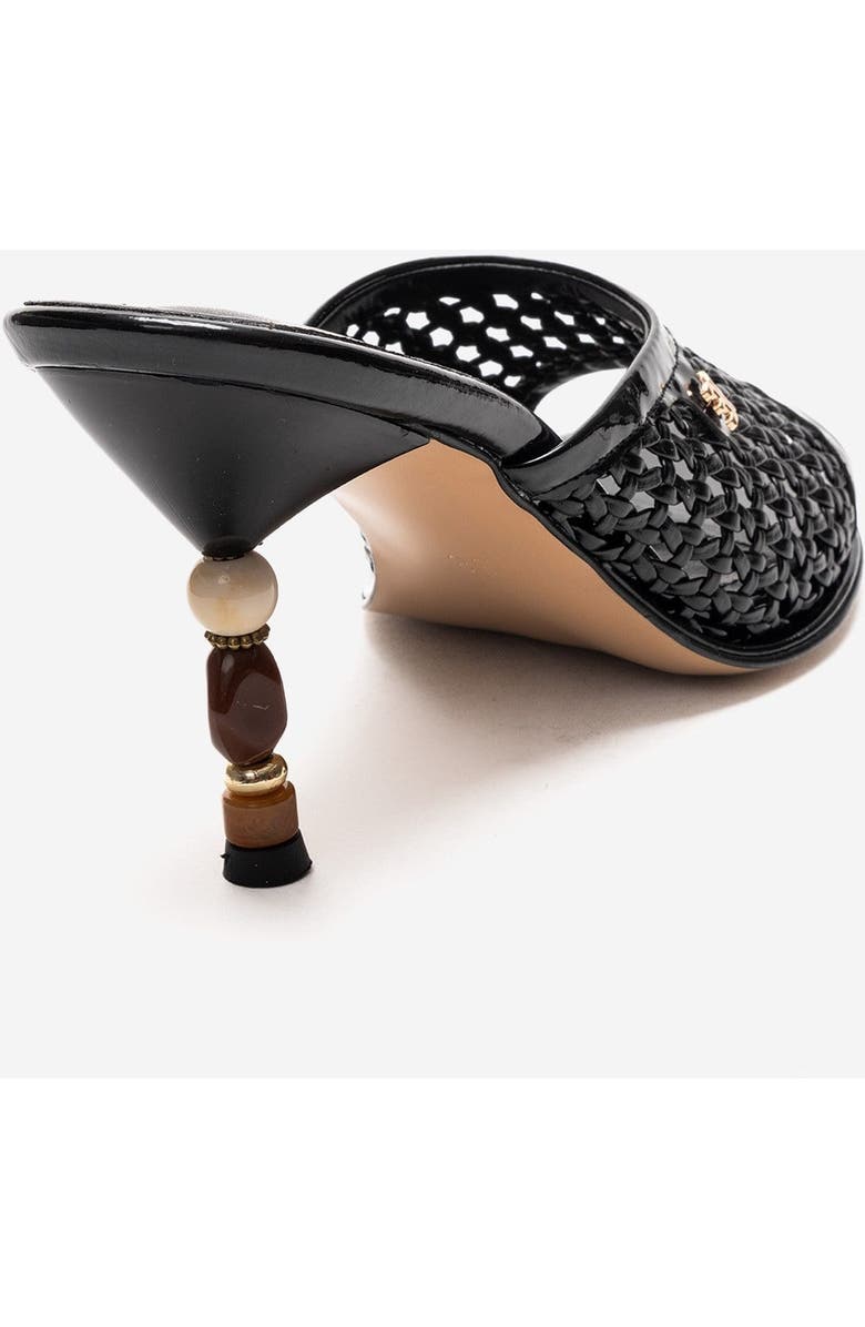 Prologue Shoes Selvian Woven Stiletto Sandal, Alternate, color, Black