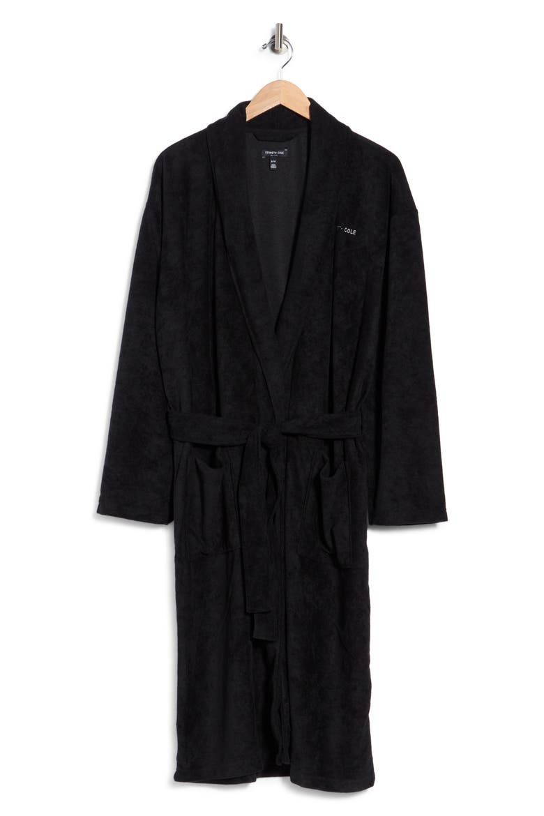 Plush Lounge Robe, Main, color, BLACK