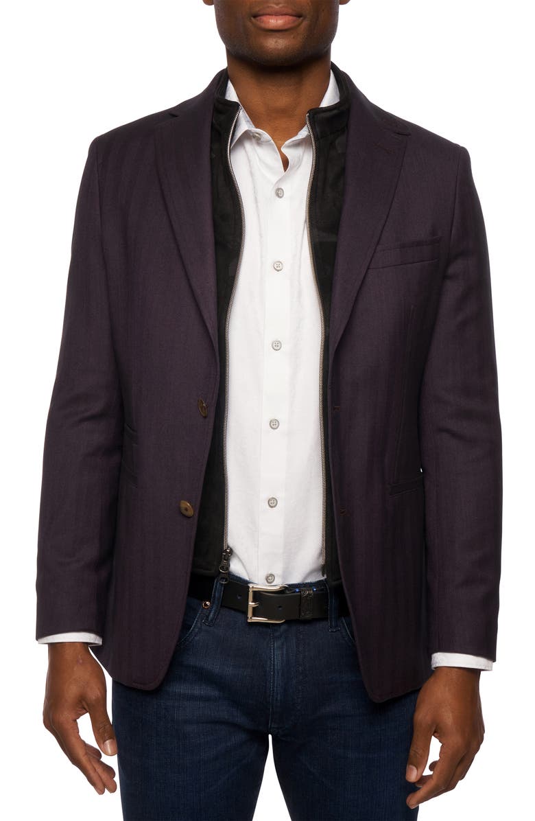 Robert Graham Uptown VIII Wool Blend Sport Coat, Main, color, Dark Purple