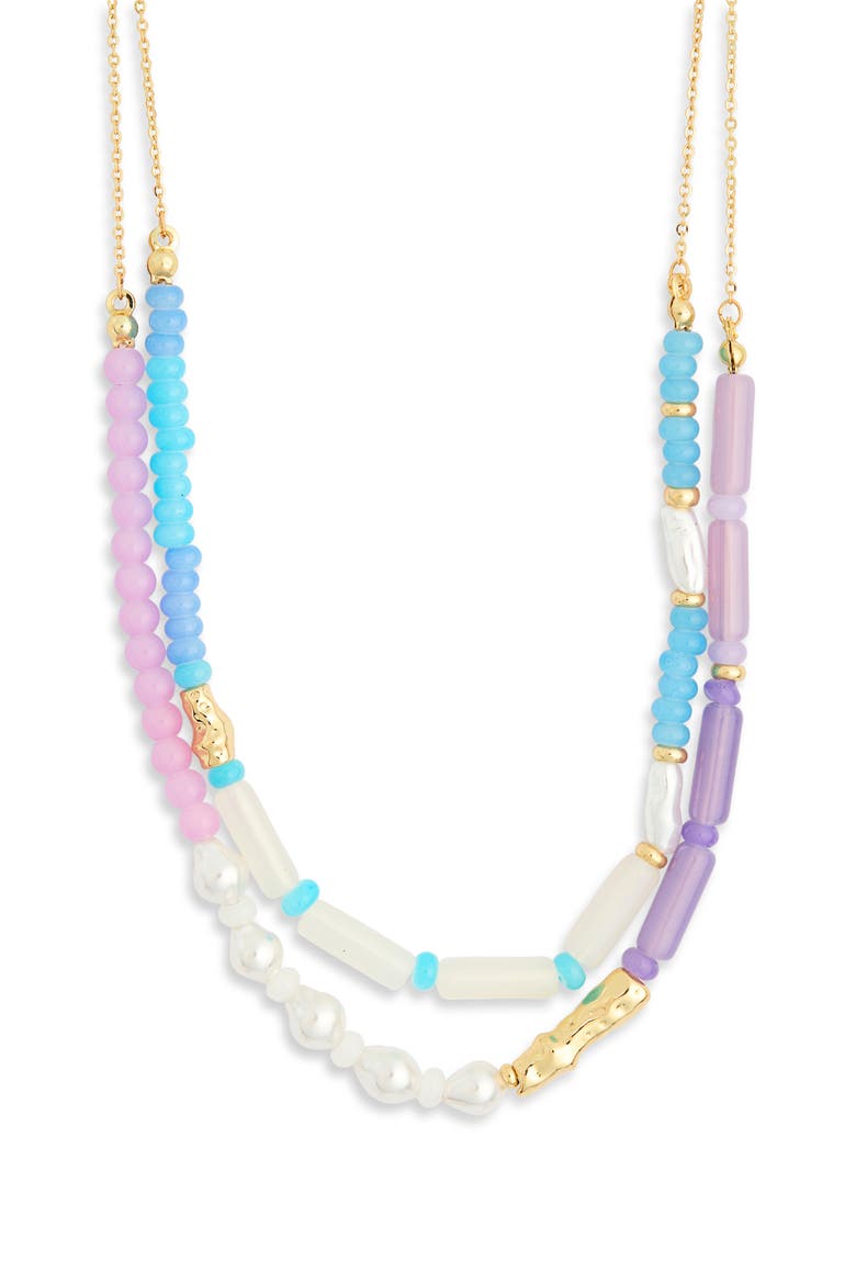 Two-Row Beaded Necklace, Alternate, color, PURPLE MULTI- GOLD