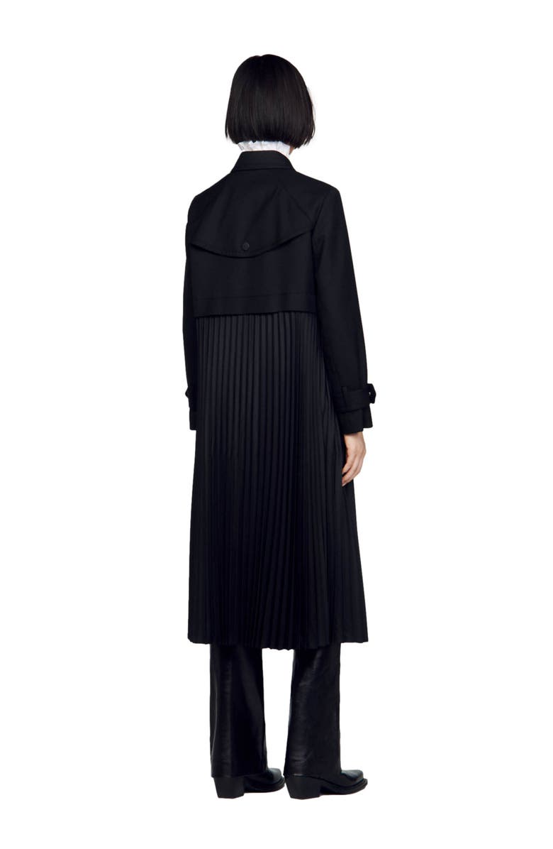 SANDRO Pleated trench coat, Alternate, color, 