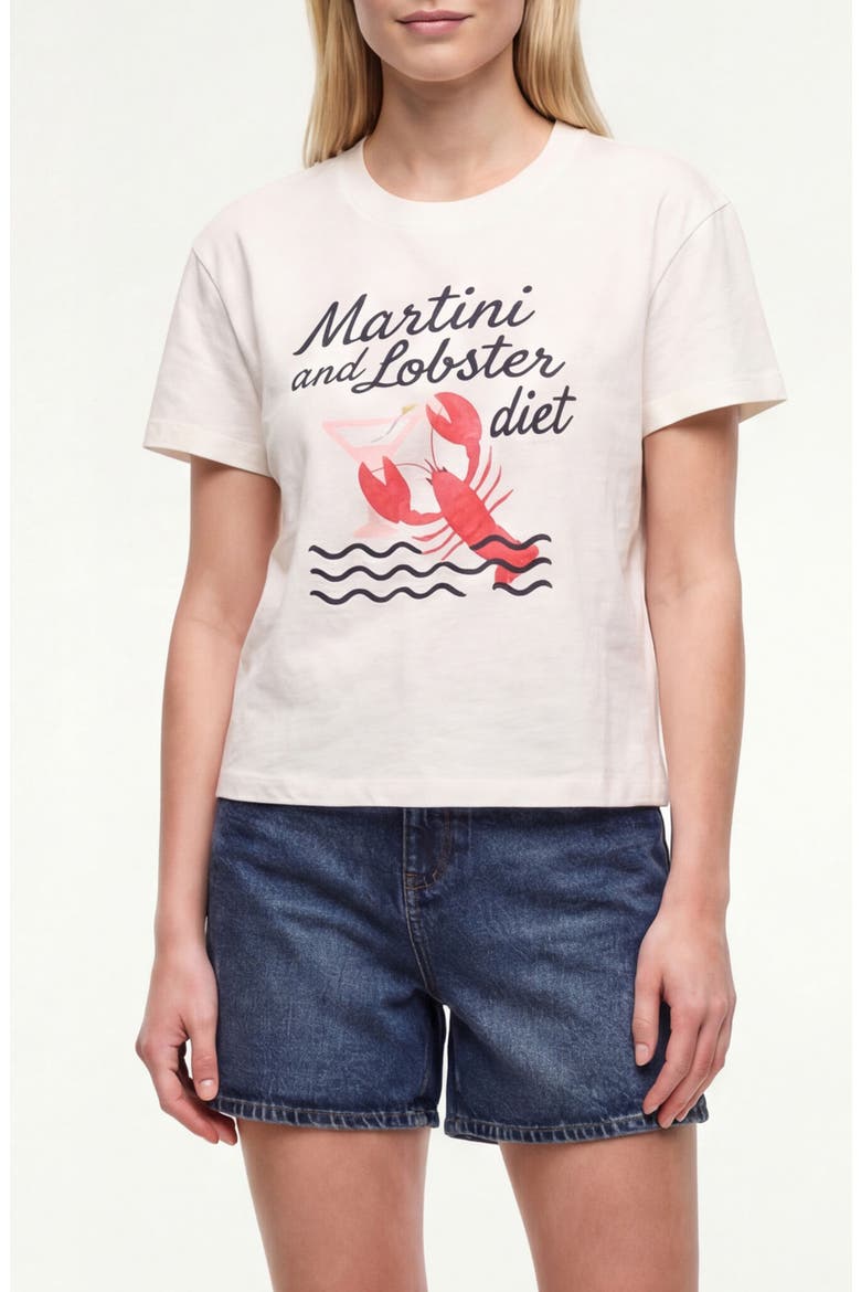 Jamie Lobster Diet Cotton Graphic T-Shirt, Main, color, SNOW WHITE
