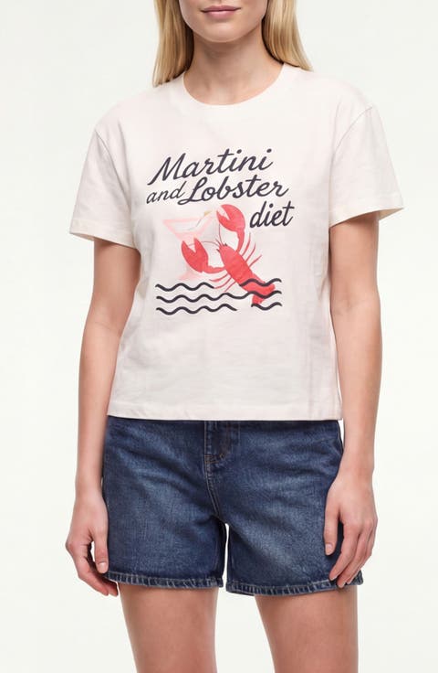 Jamie Lobster Diet Cotton Graphic T-Shirt