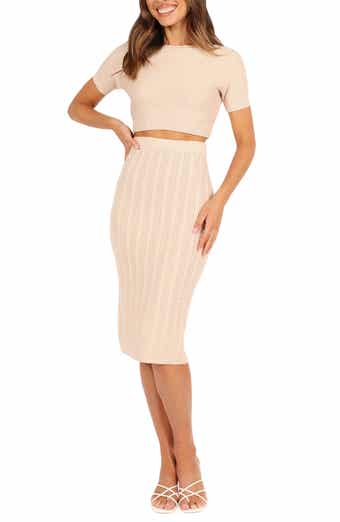 Petal & Pup Ella Crop Sweater & Cable Stitch Skirt Set