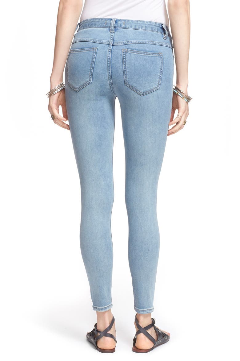 Destroyed Skinny Jeans, Alternate, color, BRASS