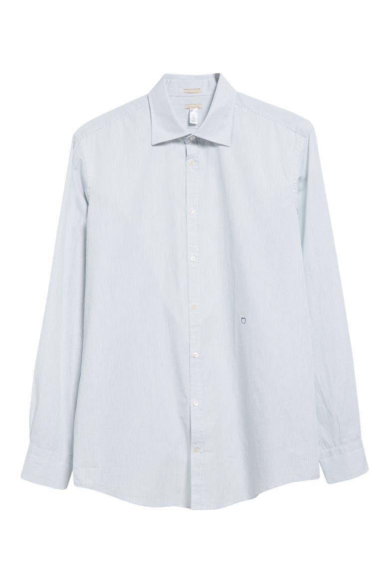Genova Stripe Button-Up Shirt, Alternate, color, BIANCO