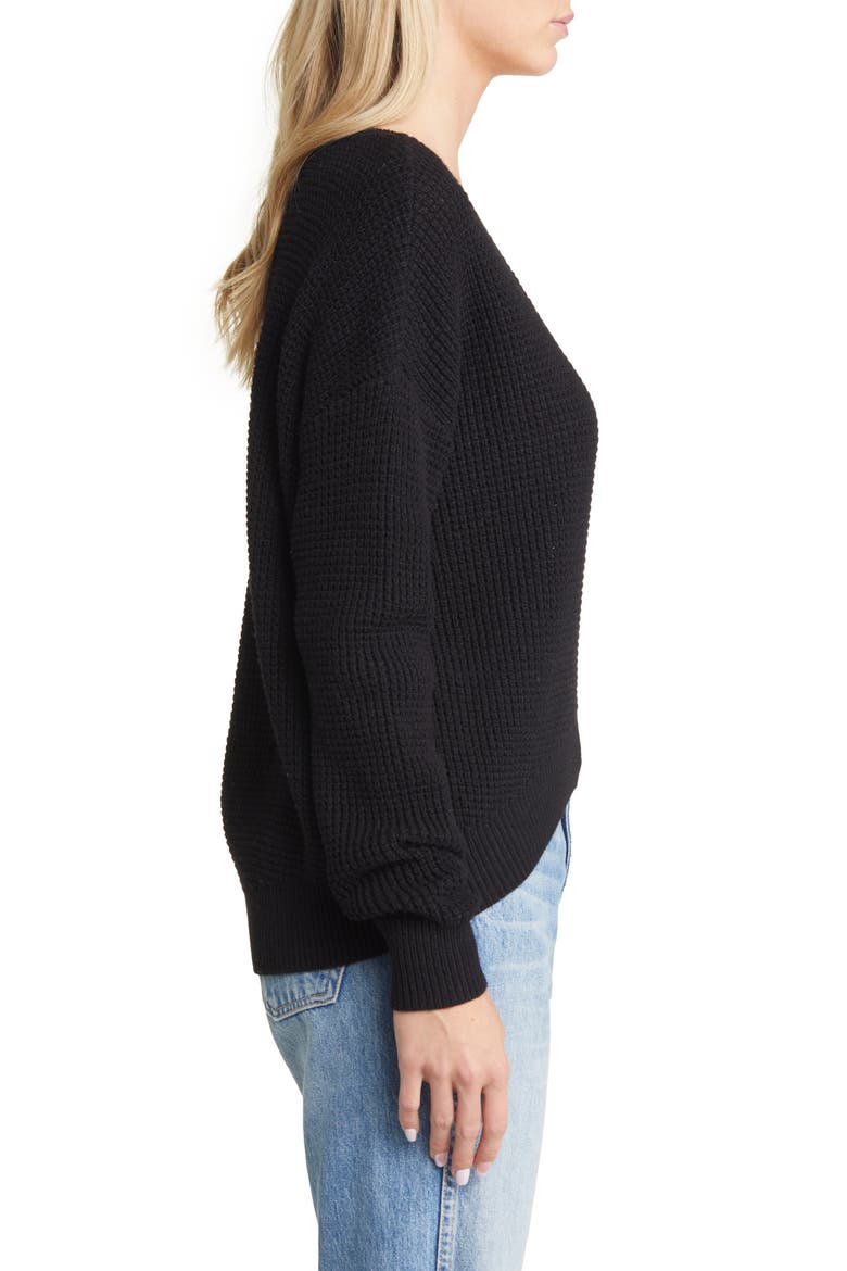 Leanna V-Neck Sweater, Alternate, color, BLACK