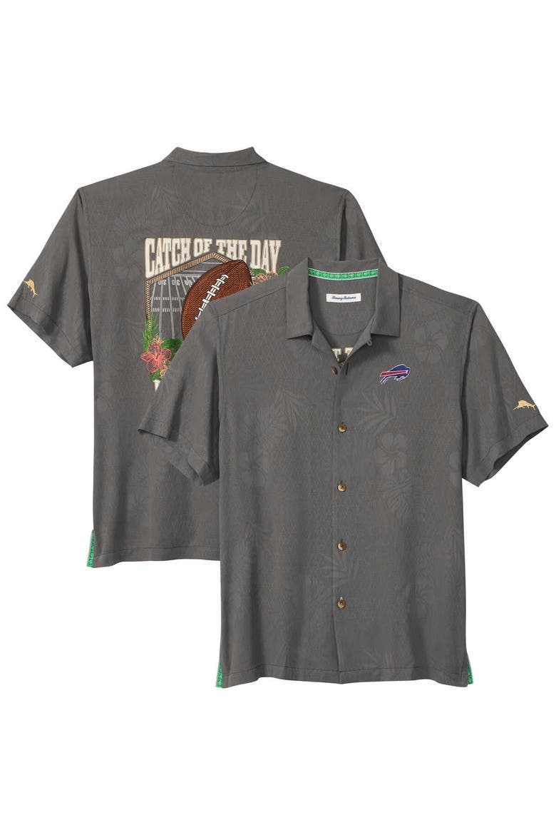 Men's Tommy Bahama  Gray Buffalo Bills Catch of the Day IslandZone Button-Up Shirt, Main, color, Gray