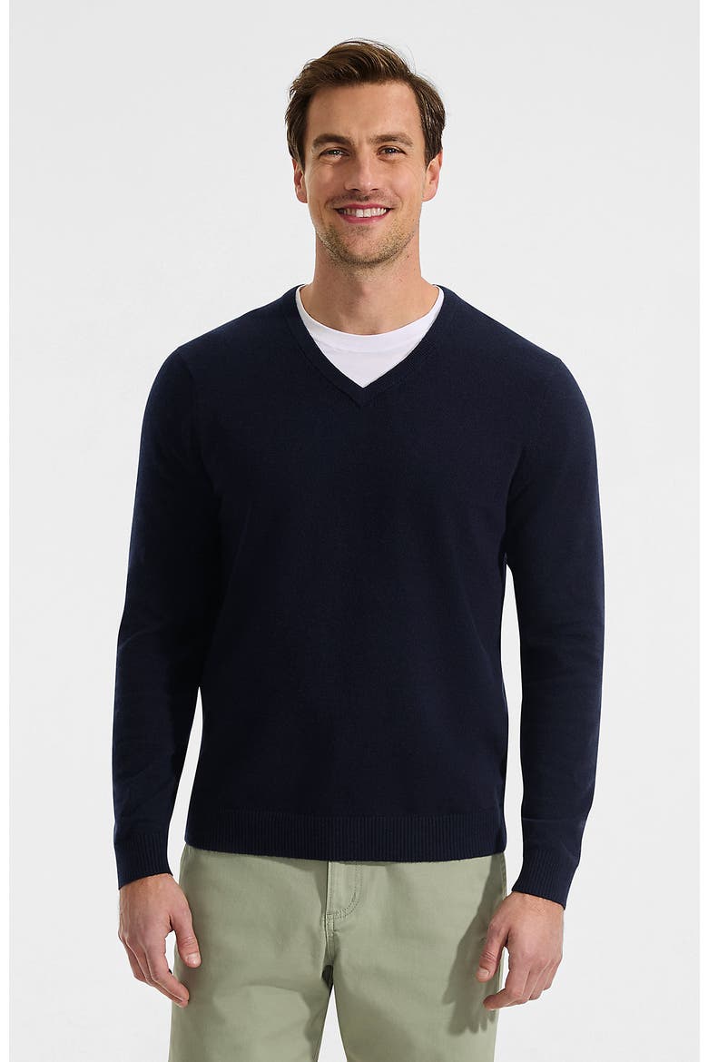 CashTouch V Neck Sweater, Main, color, Navy Heather