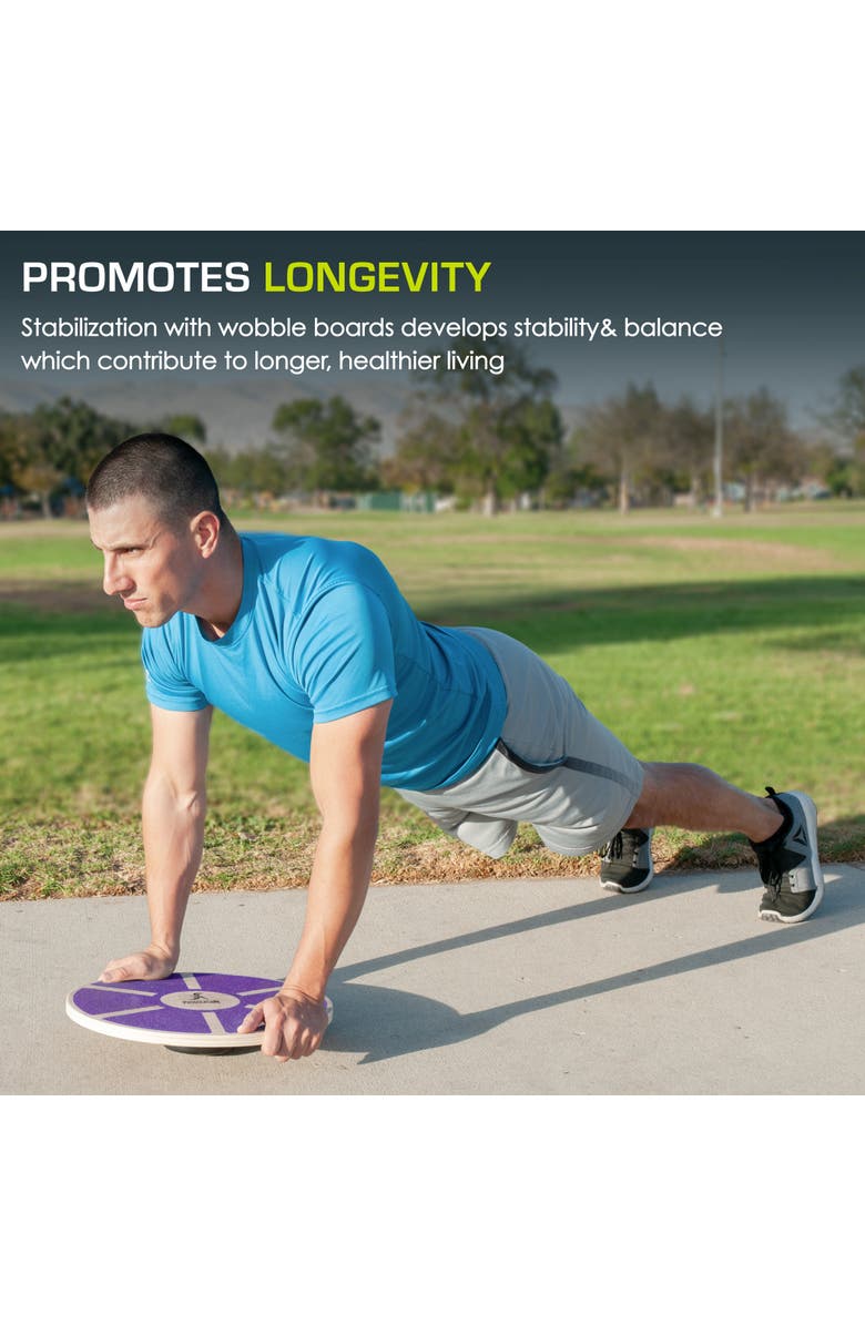 ProsourceFit Wooden Balance Board, Alternate, color, Purple