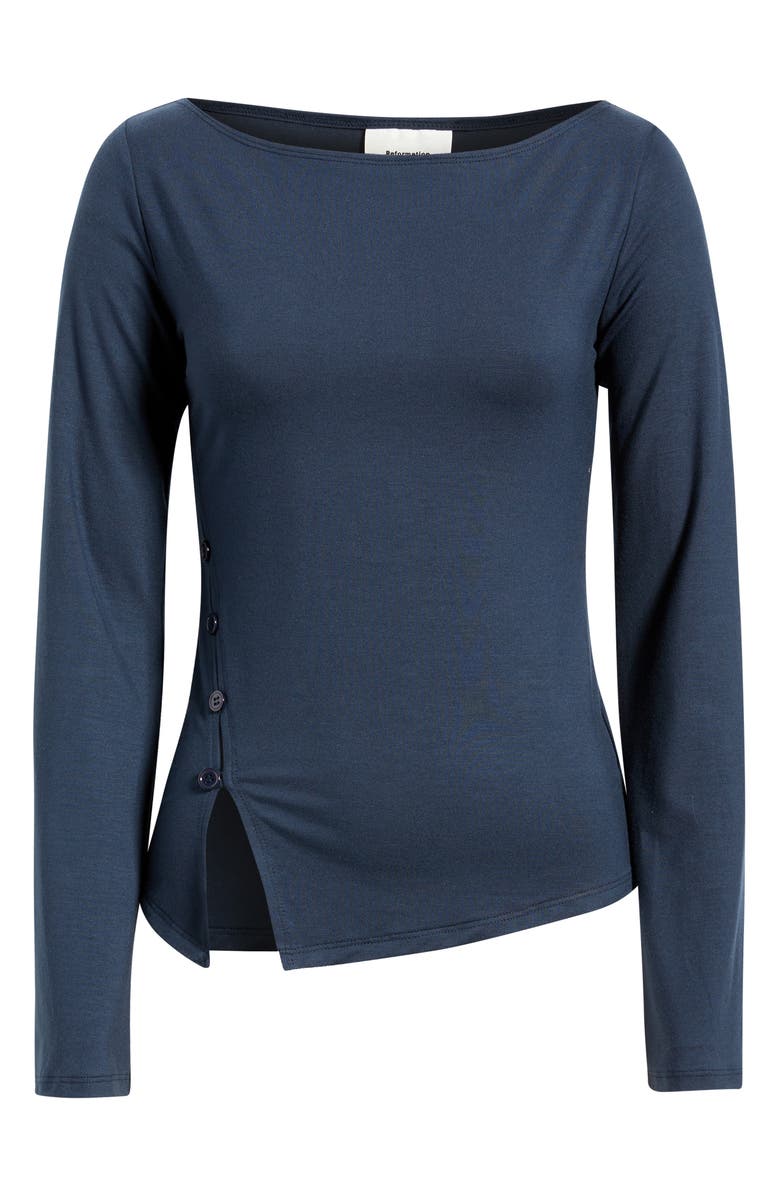 Reformation Nicola Knit Top, Alternate, color, Midnight