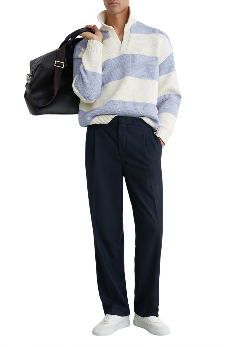 Winger Johnny Collar Sweater, Alternate, color, WHITE/ SOFT BLUE