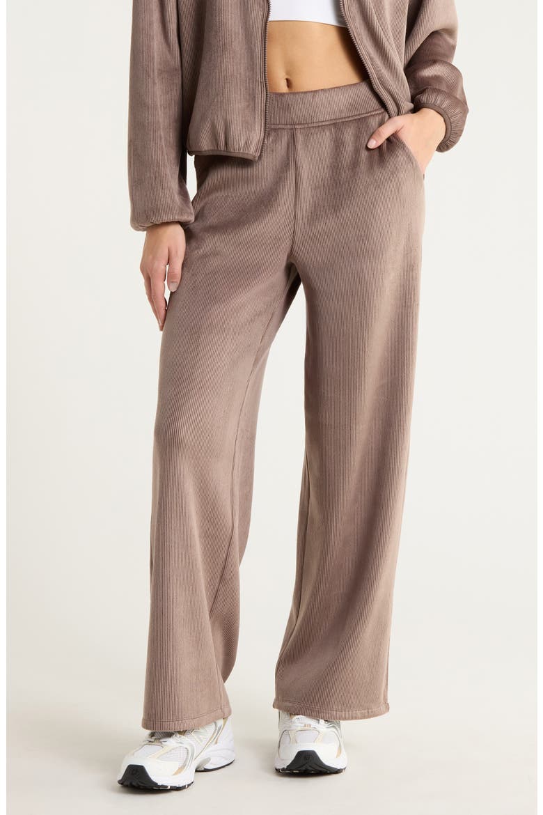 Plush Rib Pants, Main, color, BROWN QUARTZ