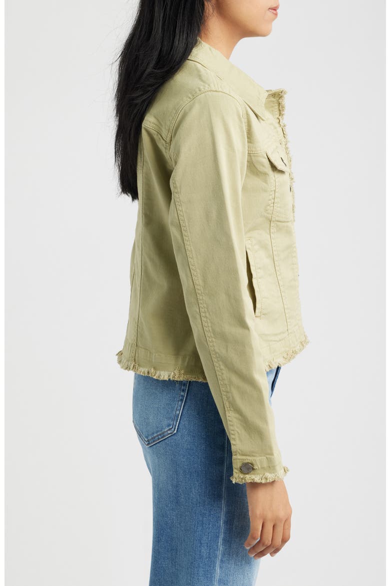 Frayed Denim Jacket, Alternate, color, SAGE GREEN