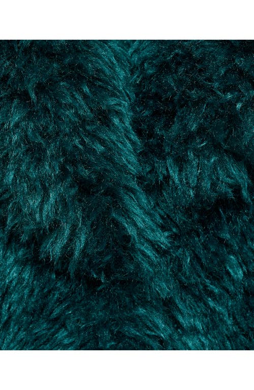 Mango Shaggy Faux Fur Jacket In Blue