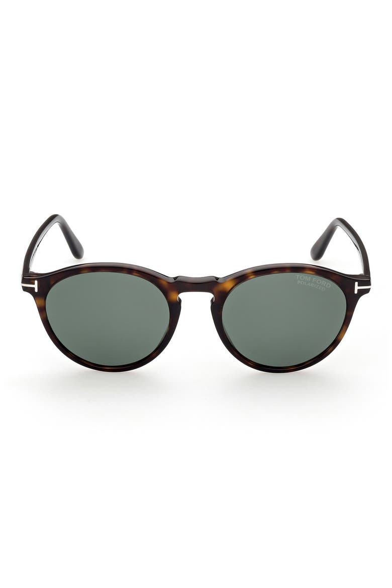 Aurele 52mm Polarized Round Sunglasses, Main, color, DHAV/ GRNPZ