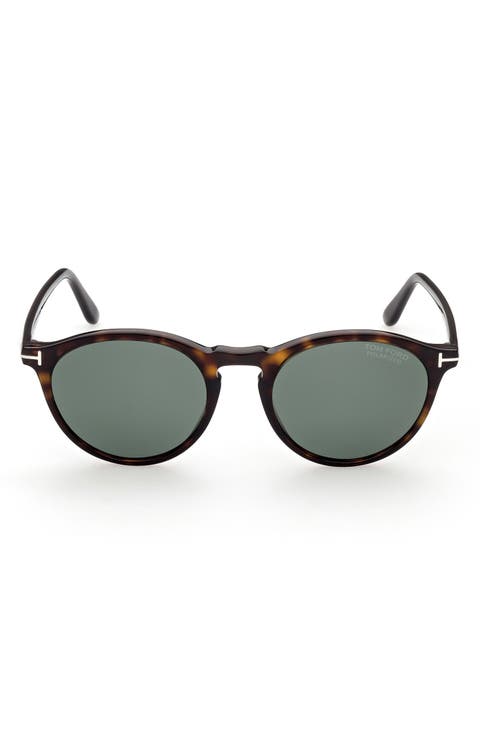 Aurele 52mm Polarized Round Sunglasses