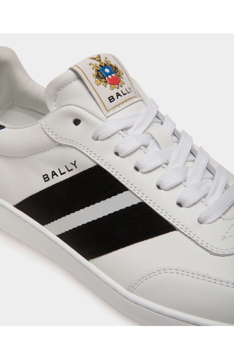 Bally Retro Crest Sneaker in Calf Leather, Alternate, color, White/Black