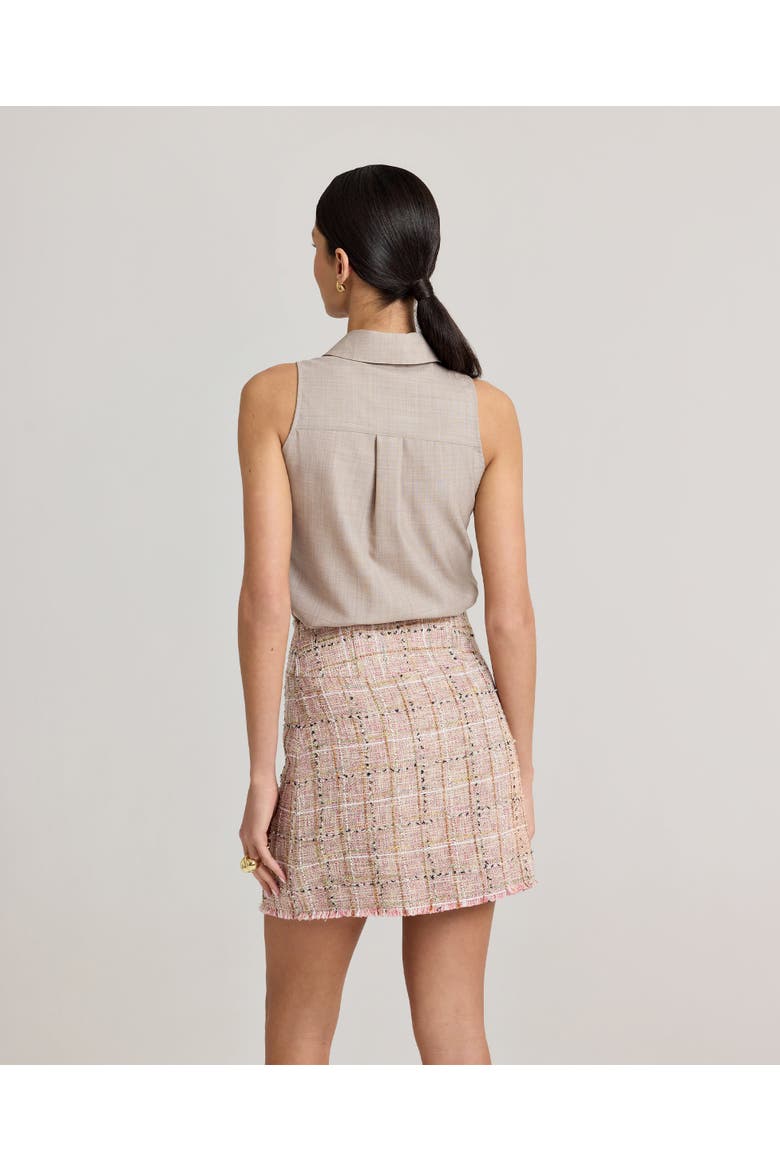 Cece Boucle Skirt, Alternate, color, Rose Check