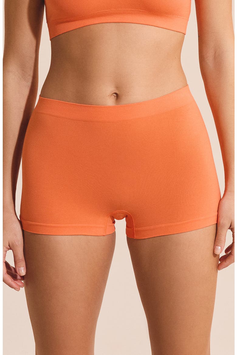 Amande Seamless Cotton Blend Boyshorts, Alternate, color, APRICOT